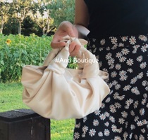 (Anti)Cream tote bag Cream rice satin dumpling bag TH * ROW hand bag knotted baggage bag