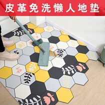 Free-to-wash leather entry doormat Mats Doormat door Hall Entrance Doorway Mat PVC can cut glossy surface door cushion