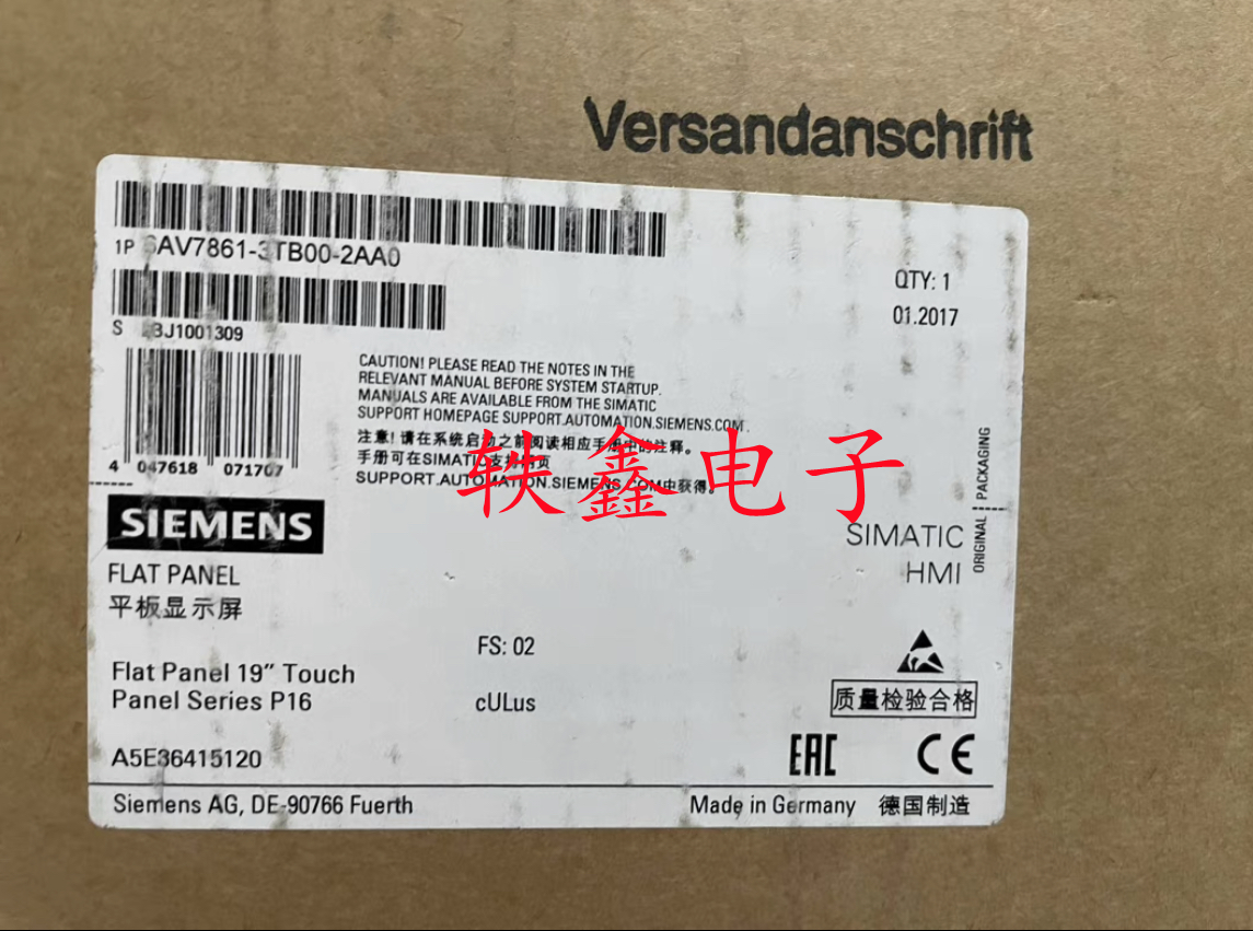 6AV7861-3TB00-2AA0 Siemens brand new flat panel display 1P 6AV7861-3TB00-2AA0
