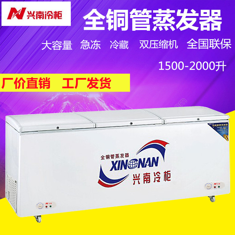 Xingnan copper tube horizontal freezing freezer large capacity freezer double compressor freezing refrigerator BDBG-1500 2000