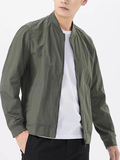 Men's Pilot Jacket, Thin Style, Trendy Brand for Young People, Spring/Summer Baseball Collar Sun Protection Clothing, 2026 New Casual Solid Color Jacket