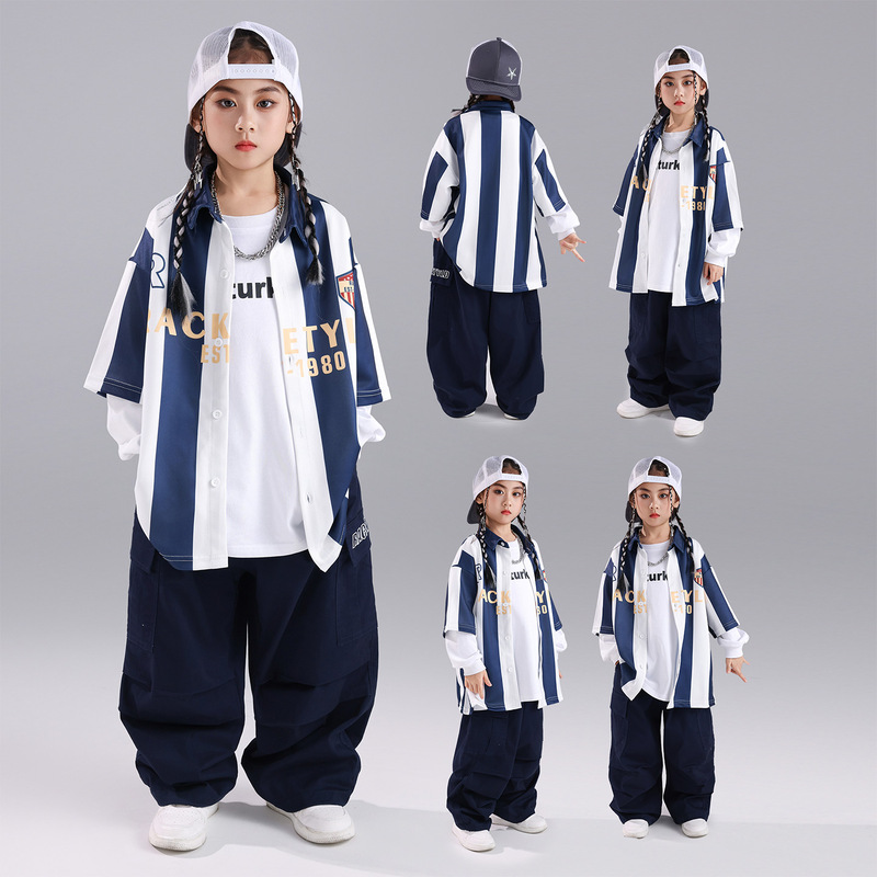 Dick's Children's Street Dance Clothing Boys' Trendy Clothes Cool Hip-Hop Style Hip-Hop Street Fashion Brand Street Dance Girls' Set
