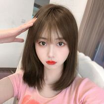 Front lace wig round face big suitable headgear age reduction full shawl 2021 popular simulation high-end female