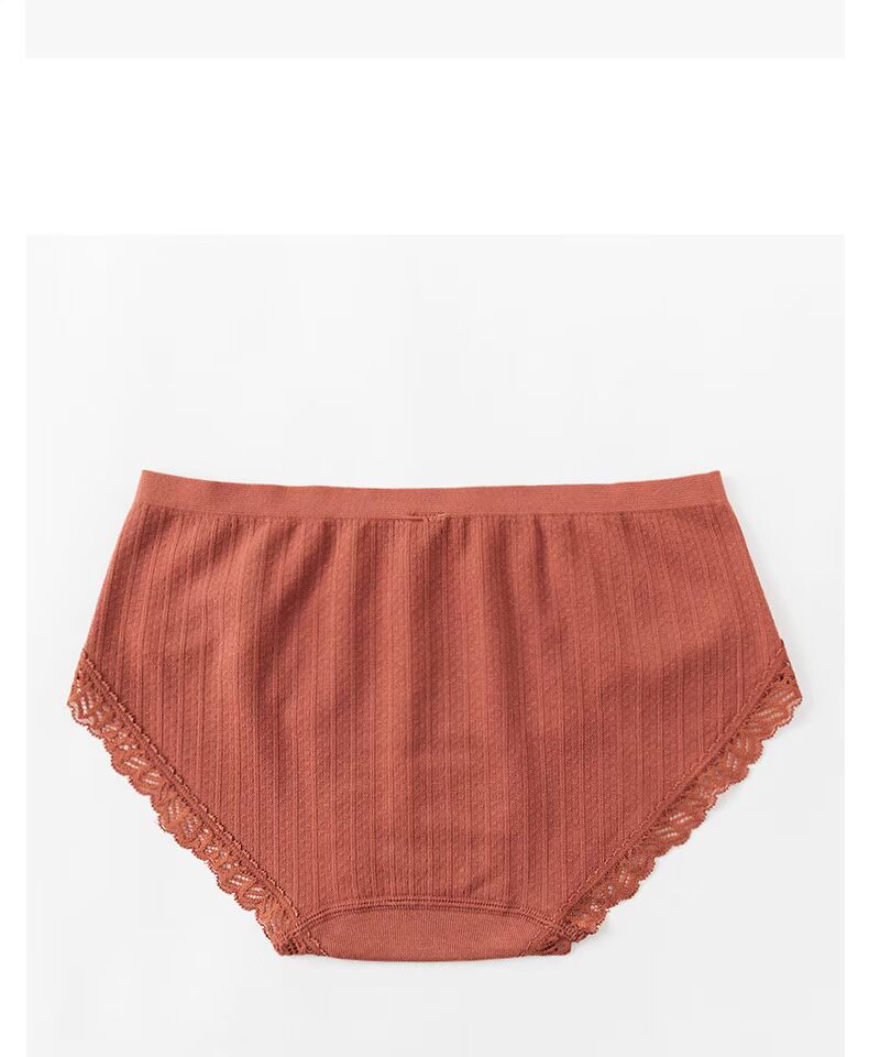 3 bộ đồ lót nữ bằng gỗ Del Modal Nhật Bản ren 100% cotton brief quần short caramen eo - Vòng eo thấp sịp con voi