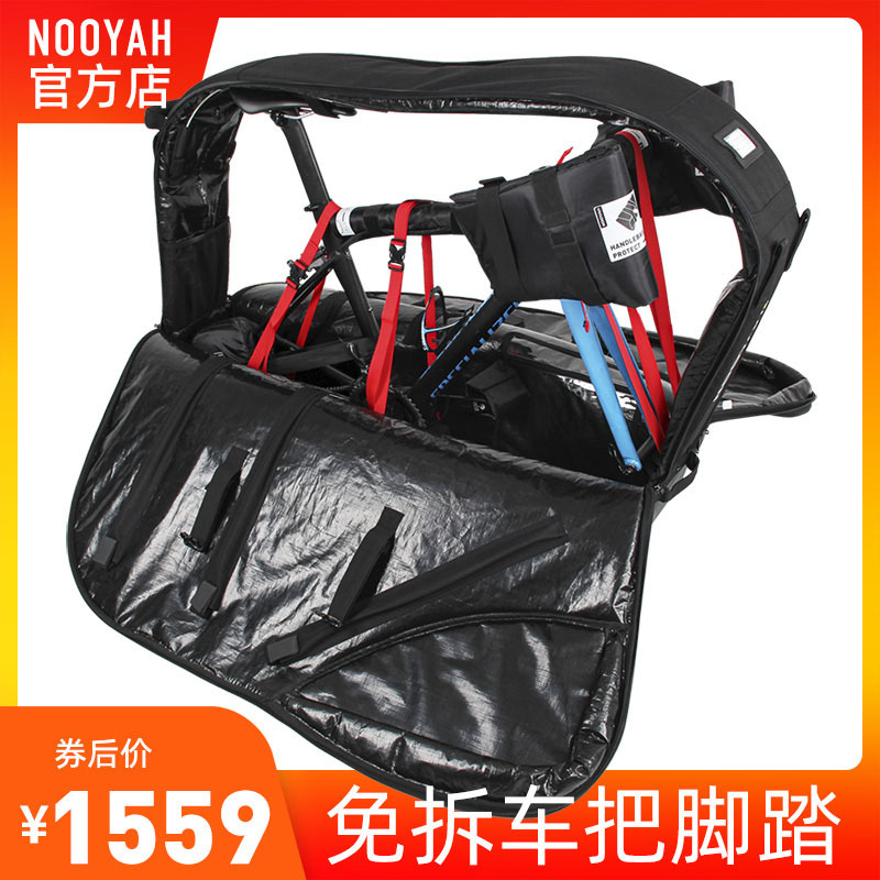 Nooyah Bike Transport Bag, Road Bike, Triathlon Bike, No Need to Disassemble Handlebars or Pedals, Checked Baggage Bag, Airplane Checked Bicycle Bag