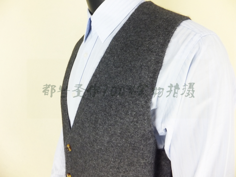 Cashmere áo len nam vest vest nam mùa thu và mùa đông len vest nam V-Cổ áo len trung niên knit cardigan vest dày