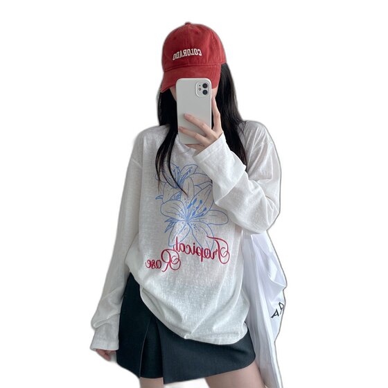 网红孕妇夏装防晒衣长袖t恤2025夏季新款薄款上衣韩版宽松大版衣