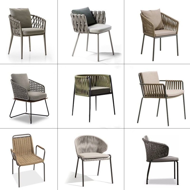 Nordic Outdoor Leisure Table & Chairs Villa Garden Hotel Patio Outdoor Waterproof Sunscreen Mesh Red Creative Vines chair