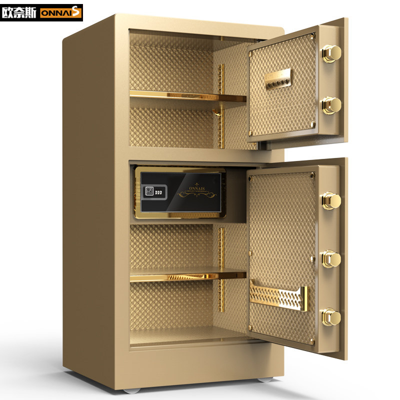 Ounais 60 Office All-Steel 80cm Double-Door Safe 70 Household Large Password Safe Fingerprint Safe Deposit Box