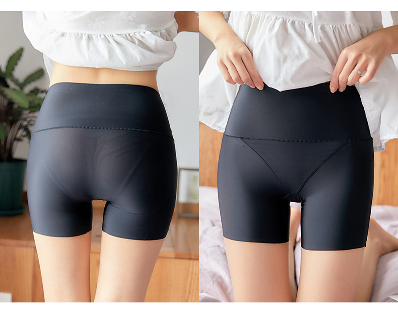 Quần lụa băng an toàn nữ chống eo quần short mùa hè mỏng phần cao eo bụng lỏng lẻo cỡ lớn bảo hiểm quần đáy - Quần short quần short nữ cạp cao