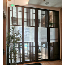 Product home wood carving antique doors and windows new Chinese flower grid partition entrance hollow solid wood sliding door custom