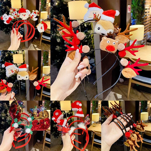 Рождественский аксессуар для волос, ободок, заколка для волос, шапка для взрослых, шпильки для волос, xэллоуин, популярно в интернете