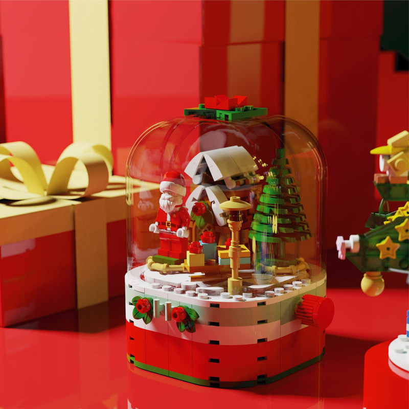 森宝积木 圣诞树小屋可旋转灯光积木礼盒 249颗粒 601090 天猫优惠券折后￥39包邮（￥59-20）