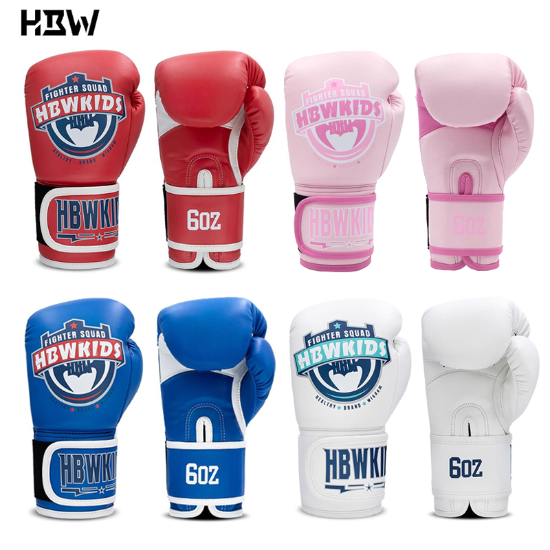 Hbw Kidsren's Boxing Gloves Professional Sanda Fighting Kidsren's Men's and Women's Competition Fitness Sports Training Muay Thai Gloves