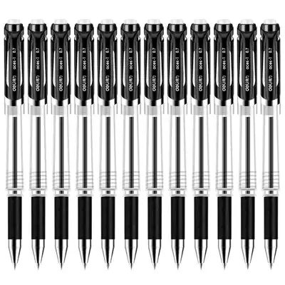 Deli gel pen S20 Imported signature pen water-based pen Office gel pen 0 7mm black bullet refill