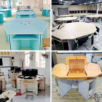 Combination reading table Hexagonal table Microcomputer room Hexagonal computer table Student science laboratory hexagonal experimental table