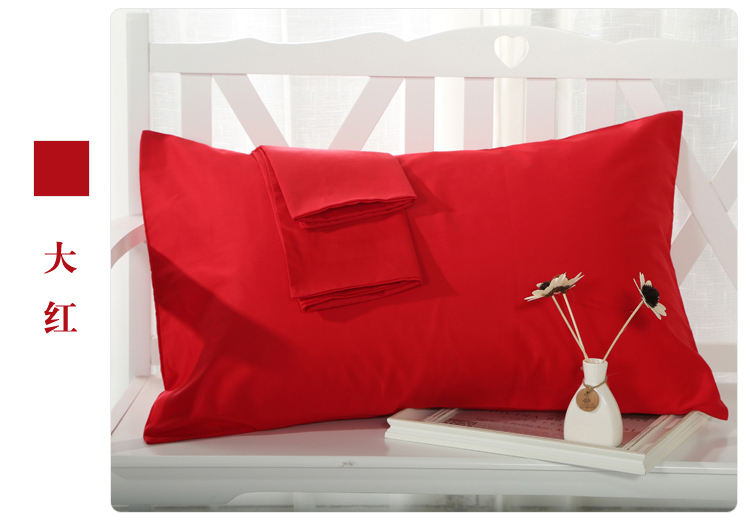Vỏ gối cotton 100% cotton màu rắn lớn gối lớn dành cho học sinh độc thân 48x74cm gối kymdan