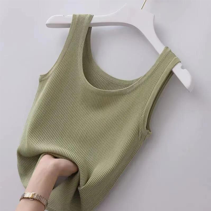 Ice Silk Knitted Camisole for Women, Suitable for Outerwear in Summer 2026, New Style, Cool and Thin, Very Attractive Sleeveless Top