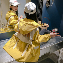 Girl Spring Clothing 2022 New Korean Version Children Clothing Foreign Air Fashion Blouses CUHK Children Children Spring Casual Jacket Tide