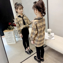 Girls spring clothing 2022 new Korean version of childrens fashion casual blouses CUHK childrens spring ocean shirt tide