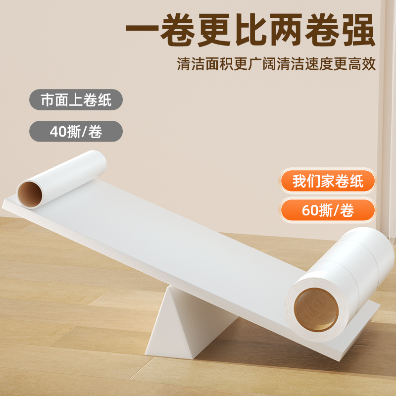 24cm可撕式沾毛滚筒纸：强力除黏毛神器，拯救你的衣物和宠物毛发！✨