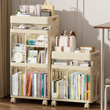 School Bag Storage Rack, Movable Trolley, Book Storage Rack, Multi-Layer Home Storage Solution for School Bags, Under-Desk Cabinet with Wheels