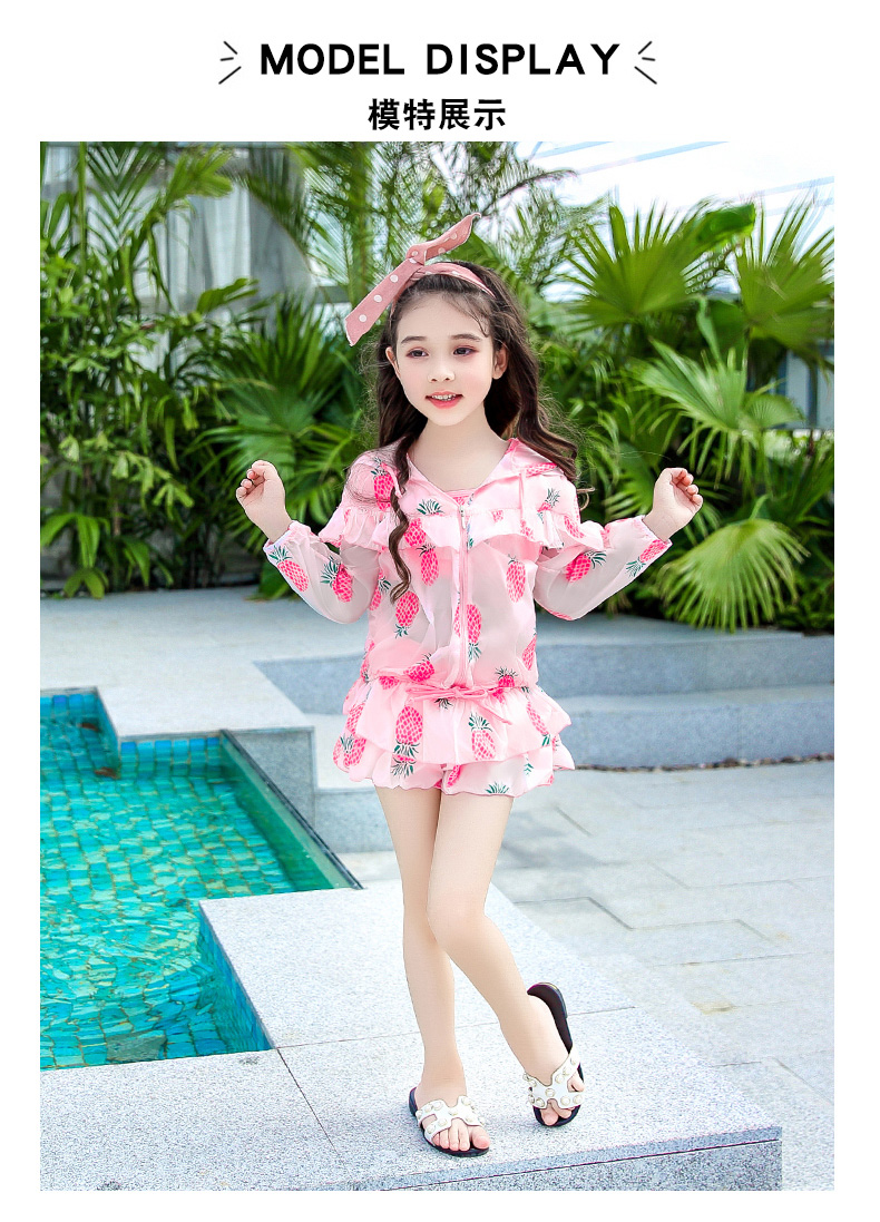 Đồ bơi trẻ em nữ trung và trẻ nhỏ chia nhỏ học sinh trung học bảo thủ tươi mới 13-15 đồ bơi công chúa nhỏ - Bộ đồ bơi của Kid do boi tre em