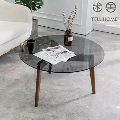 Simple modern tempered glass coffee table Office reception reception lounge area Bed and breakfast Hotel creative small tea table