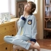 Quần áo giam giữ mùa hè đồ ngủ cotton mỏng sau sinh cho con bú mùa xuân và mùa thu bộ hai mảnh của 89 cotton dịch vụ nhà hộ sinh - Giải trí mặc / Mum mặc
