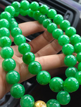 Cui Ru Chun jade full green large necklace Myanmar jade bead chain transfer beads collection womens 2020 new