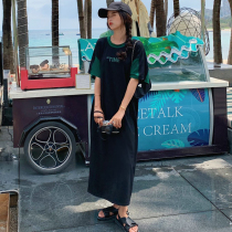 Large size maternity T-shirt dress summer dress 2021 new long loose fashion pregnant women skirt summer