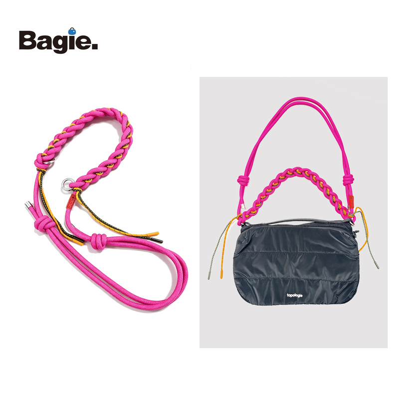 ins Popular Functional Woven O-Shaped Rope Crossbody Handbag Shoulder Bag with Lanyard, Mountain Style