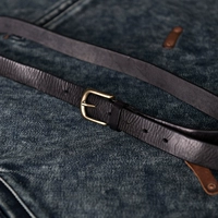 Ретро -квадратная пряжка черная