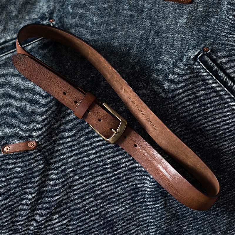 3 8 wide pure genuine leather pure copper solid strap head washed with tannins leather strap feel soft super retro natural