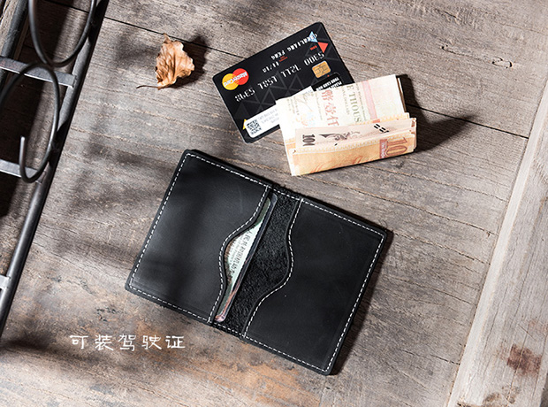 Retro Crazy Horse Piranze Leather Top Layer Leather Chủ thẻ Ví da siêu nhỏ Ví mỏng nam và nữ ví đựng thẻ