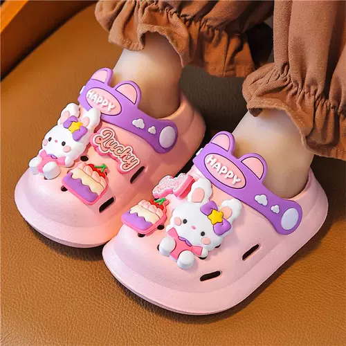 Детские слайдеры, летние мультяшные тапочки, нескользящие туфли, мягкая подошва