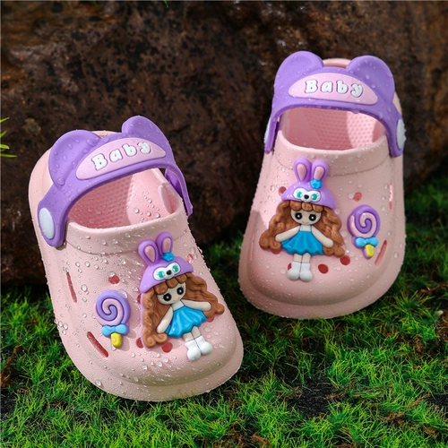 Детские мультяшные слайдеры, летние нескользящие тапочки для раннего возраста, мягкая подошва