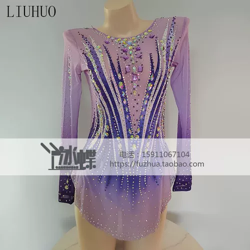 Liuhuo Art Gymnastics Clothing Cheerleading конкуренция соревновательная гимнастика Service Girl Girl Blue Purple BD1698