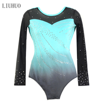 Liuhuo adult gymnastics costume acrobatics costume womens pure handmade childrens grade apparel blue BD543
