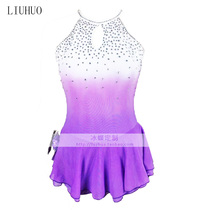 Liuhuo girls figure skating clothes performance clothes skating dress cheerleading competition clothes purple gradient BD573