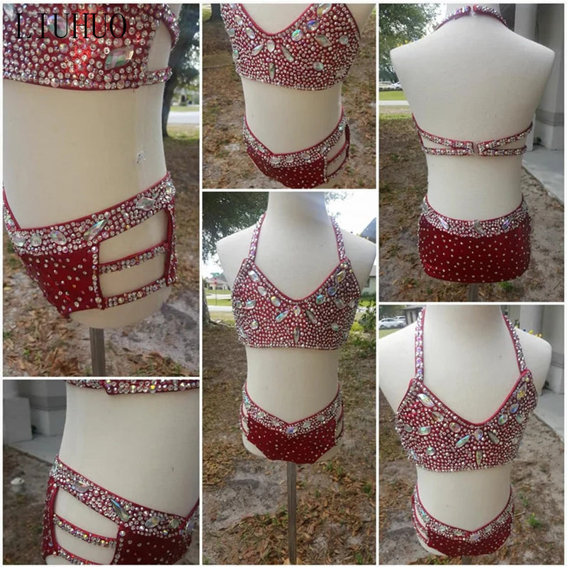 LIUHUO's new female pole dance performance clothes aerial yoga competition clothes acrobatics ring clothes red BD1458