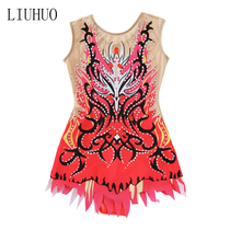 Liuhuo Artistic Gymnastics Outfit Fitness Competition Outfit Figure Ice Skating Girls Show Athletic Wear Red BD521