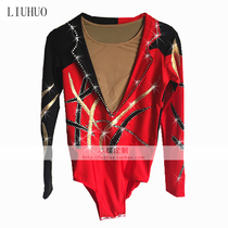 Liuhuo Mens Figure Skating Showwear Professionally Customized Art Gymnastics Competition Wear Red BD545