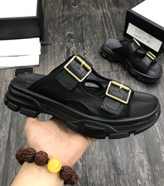 Gjia mona Ahikothic thick bottom sandals outside wearing genuine leather-lined male lovers old daddy shoes sports sandals