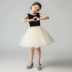 Trang phục sân khấu thiếu nhi váy dạ hội bé gái công chúa váy phồng màu đen mô hình catwalk piano biểu diễn quần áo mùa hè - Váy trẻ em shop quần áo trẻ em Váy trẻ em