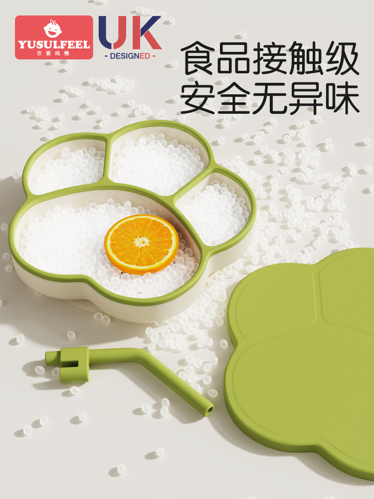 Baby Plate with Suction Cup, Divided Plate, Baby Learning to Eat Training Bowl, Complementary Food Bowl, Independent Eating, Children's Tableware, 1 Year Old, 2 Years Old