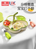 Baby Plate with Compartments, Suction Cup Integrated, Infant Learning to Eat, Independent Eating Training, Complementary Food Bowl, Children's Tableware