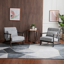 Day-style single sofa table and chairs Composition Three sets of solid wood Minjuku Hotel Café Costume Shop Retro Casual Chair