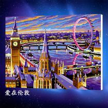 Extraordinary diy digital oil painting Living room bedroom landscape Anime characters decompression coloring Hand-painted oil painting decorative painting