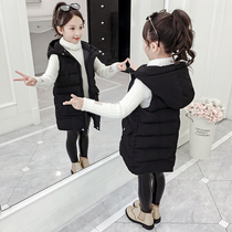 Girls vest jacket autumn and winter foreign style childrens vest waistcoat cotton-padded jacket and cotton-padded jacket